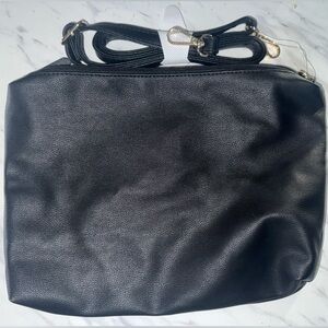 Classic Black Women's Crossbody Bag with Detachable Strap